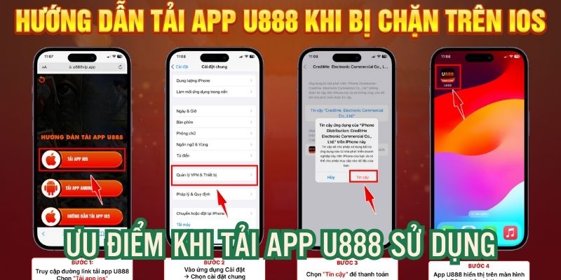 Tải app U888 về điện thoại iphone miễn phí, tiện lợi